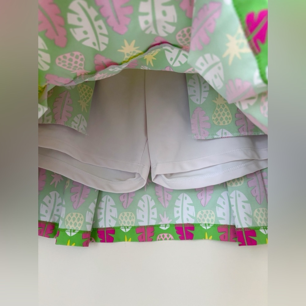 Katherine Way Pleated Pineapple Print Skort Small Sumer Resortwear - Picture 3 of 7